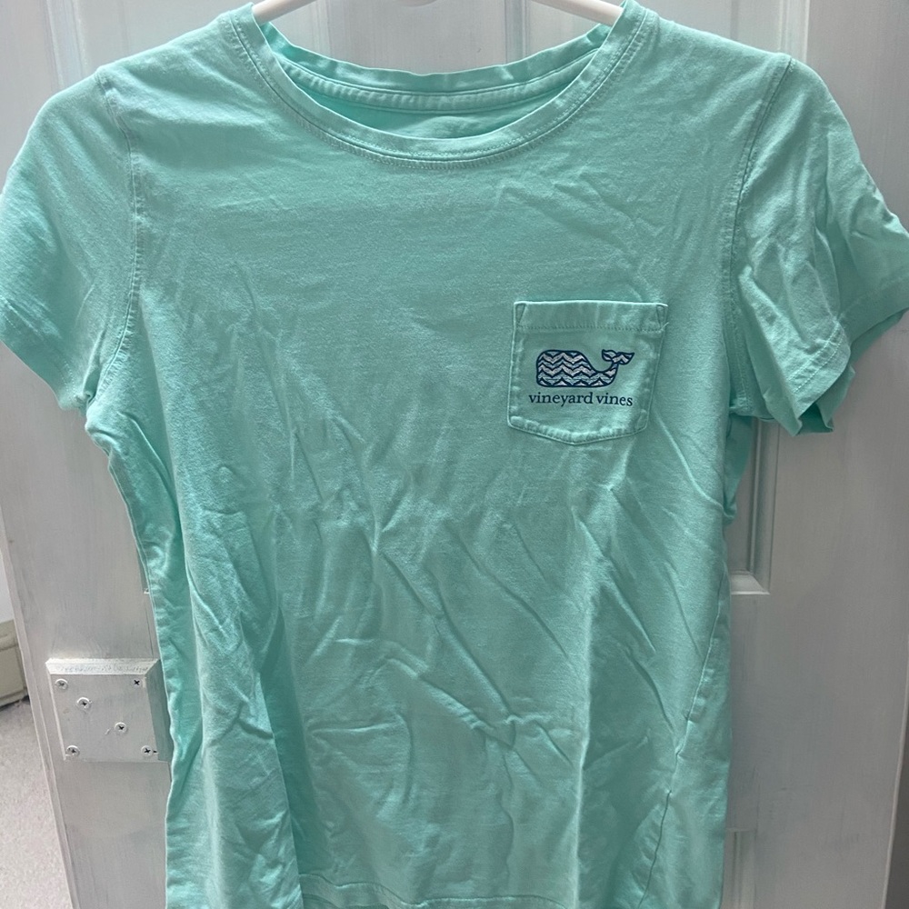 Teal Womens Vineyard Vines Short Sleeve Pocket Tee